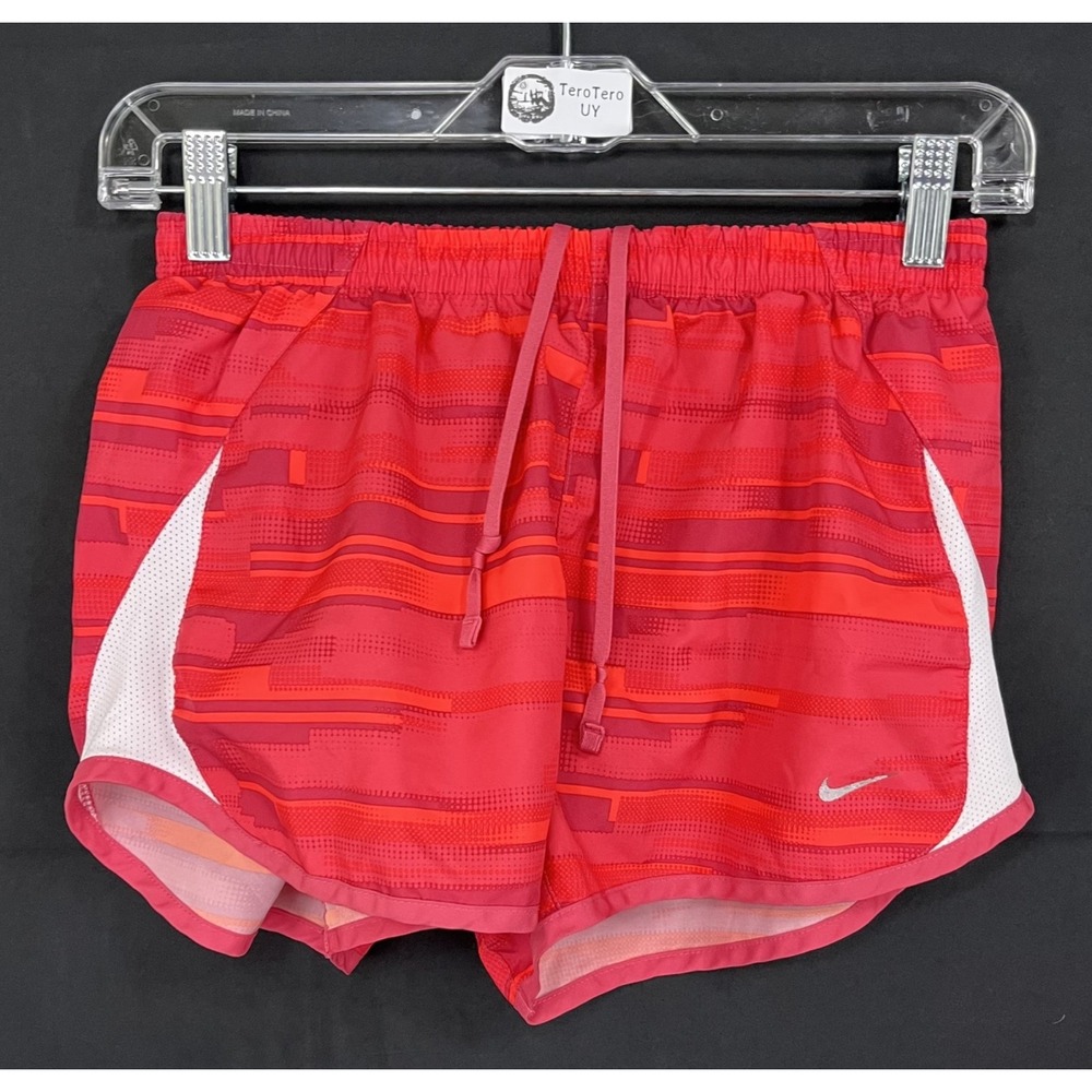 GUC Nike Girls Youth Pink Red Digital Print Tempo Running Shorts Size S Small